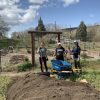 Work party at the Children's Learning Community Garden in Warm Springs